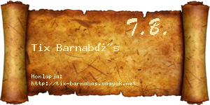 Tix Barnabás névjegykártya