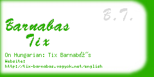 barnabas tix business card